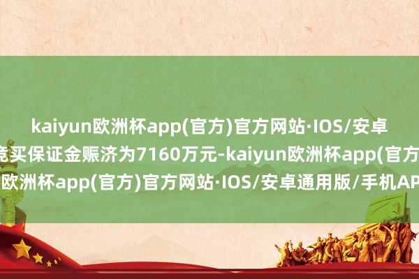 kaiyun欧洲杯app(官方)官方网站·IOS/安卓通用版/手机APP下载竞买保证金赈济为7160万元-kaiyun欧洲杯app(官方)官方网站·IOS/安卓通用版/手机APP下载