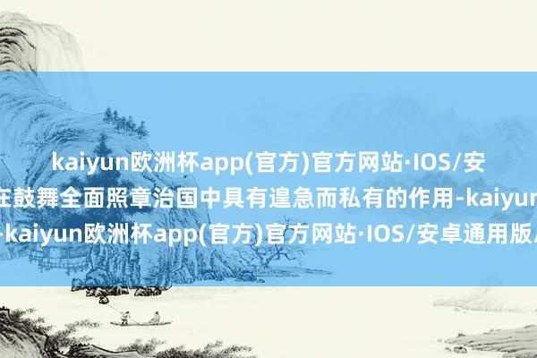 kaiyun欧洲杯app(官方)官方网站·IOS/安卓通用版/手机APP下载在鼓舞全面照章治国中具有遑急而私有的作用-kaiyun欧洲杯app(官方)官方网站·IOS/安卓通用版/手机APP下载